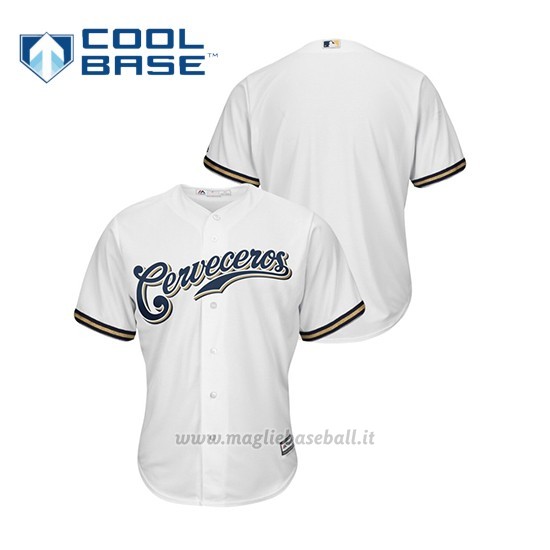 Maglia Baseball Uomo Milwaukee Brewers Cool Base Primera Hispanic Heritage Bianco